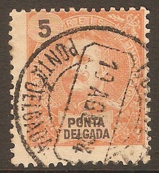 Ponta Delgada 1897 5r Orange-red. SG30.